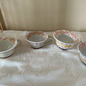 4 McKenzie-Childs teacups